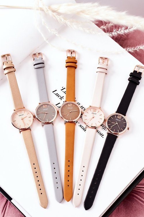 Watch On A Leather Strap Nickel Free ERNEST Black