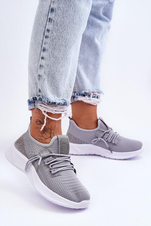 Buty Sportowe Wsuwane Damskie Szare Hold Me! JHY260
