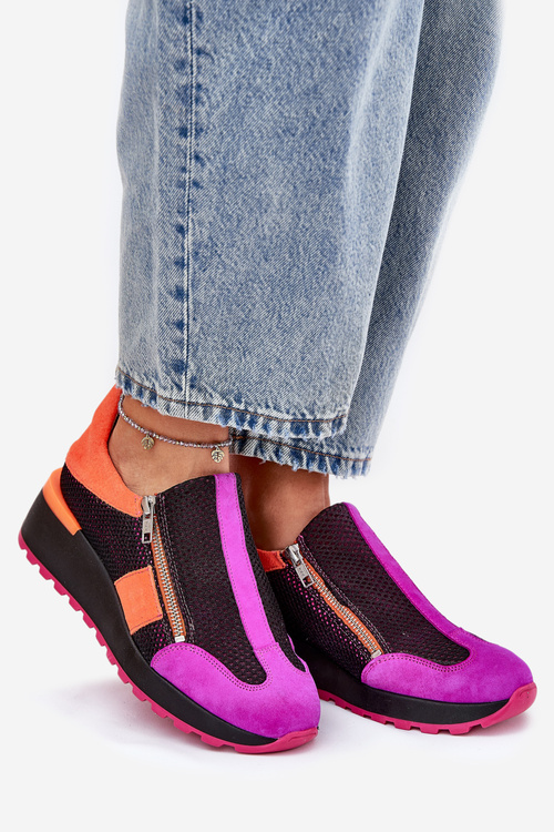 Leather Wedge Sneakers Maciejka Black 06853-15