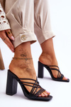 High Heel Slippers With Straps Black Beckie