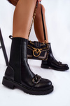 Women's Slip-On Boots With A Chain Black Maliya