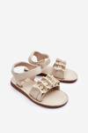 Children's Sandals With Velcro Hearts Beige Havana