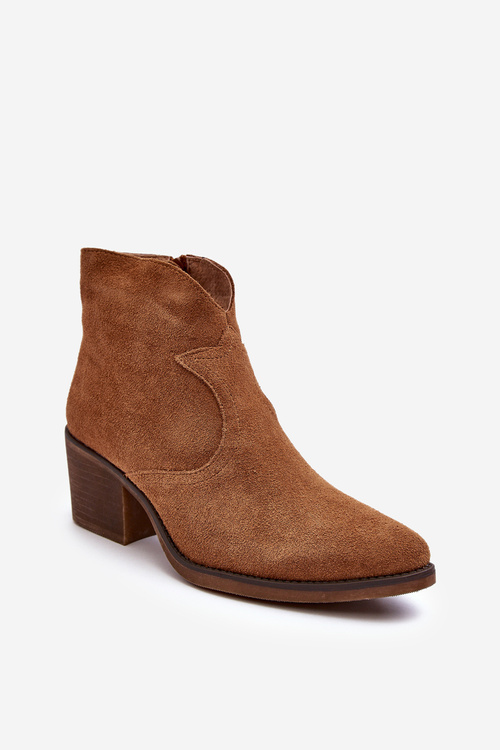 Suede Cowboy Boots with Zip D&A SN622-29 Camel