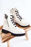 Lacquered Warm Boots With Zipper White Marcella