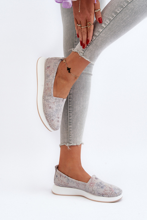 Espadryle Damskie Skóra Platforma Multikolor Chorisa 7892-1