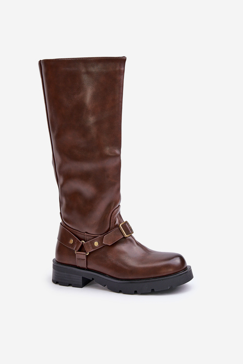 Warm Women’s Boots with Zipper Eco Leather Brown Tialethe