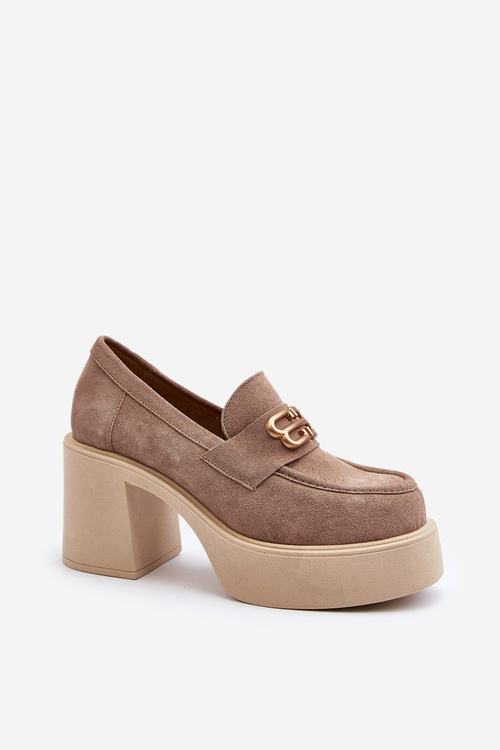 Zazoo 20170 Women's Suede Pumps Beige