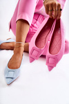 Leather Ballerinas With Spitz Ornament Pink Simone