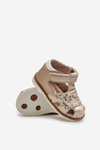 Children's Patterned Sandals With Velcro Gold Maellita