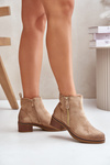 Suede boots on a low post Beige Laurisa