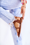 Women's Sandals With Studs In Brown Cavos
