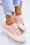 Women's Big Star Embroidered Sneakers LL274224 Pink