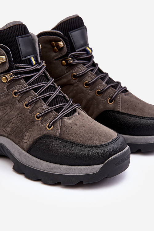 Buty Trekkingowe Trapery Męskie Szare Fontanoe 85-915