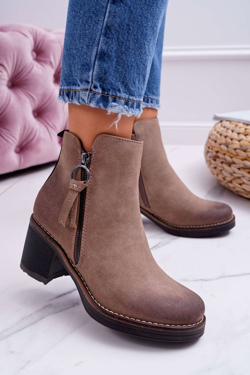 Women's Felt Insulated Stiletto Boots Beige Delia