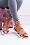 Women's Lu Boo Sandals With Zircons 406-5 Rose Gold Stella