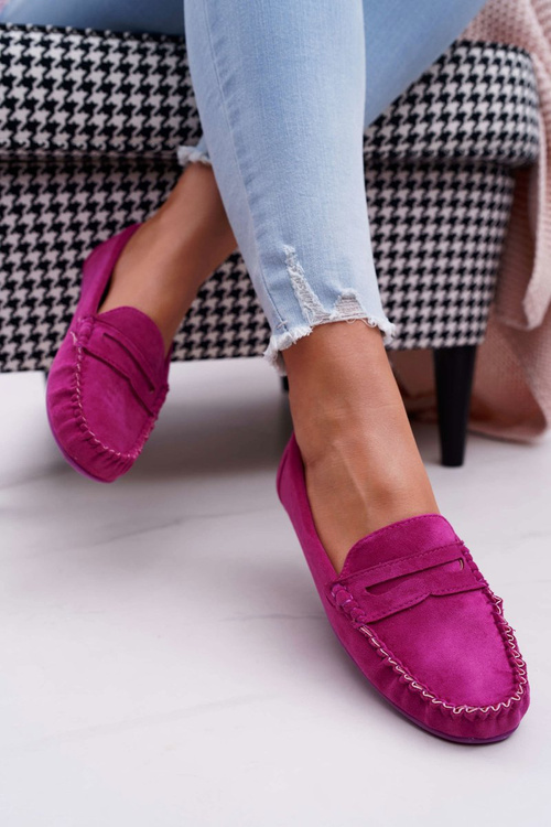 Women's Fuchsia Suede Moccasins Bolero