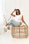 Women's Sneakers On A Chunky Sole White Beige Riri