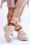 Comfortable Women's Sport Shoes On The Platform Beige Devan