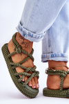 Women's Fashionable Braided Sandals Green Tiffanie