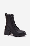 Women's workery boots on block Vinceza 89136 black