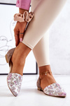Elegant Leather Ballerinas With Flowers Laura Messi 1110 White