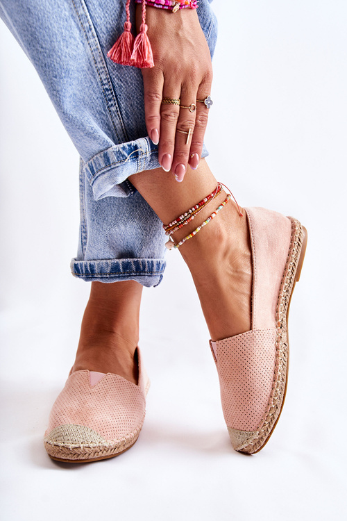 Espadryle Wsuwane Damskie Zamsz Nude Corry