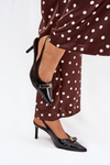 Lacquered High Heels With Gold Buckle Black Vivae