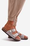 Women's Slippers On Cork Sole Grey Cortina