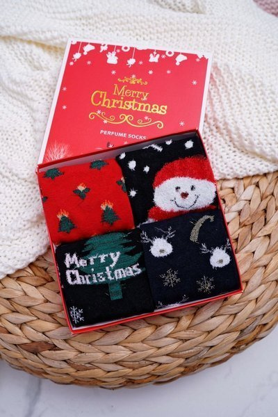Women's Scented Socks Set of 4 Pairs Christmas COSAS A1
