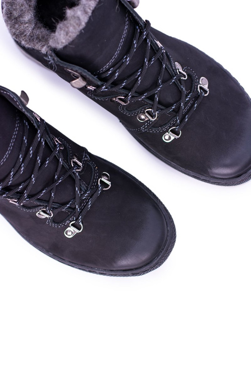 Black Leather Warmed Men's Abelo Boots
