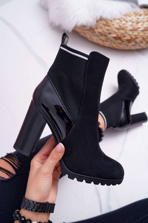 Women's Stiletto Boots Suede Black Fenem