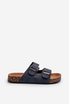 Men's Cork Sole Flip Flops Navy Rosawia