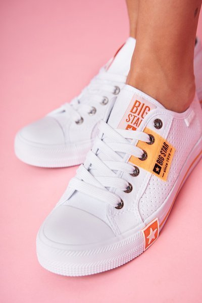 Trampki Niskie Perforowane BIG STAR Białe FF274035