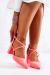 Women's Pumps On Heel Suede Neon Pink Future