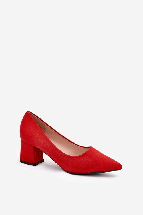 Women's pumps with pointed toes on a heel red Merinette
