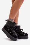 Snow Boots With Lacing On Platform Black Mavora