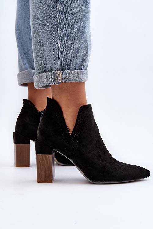 Ankle Boots with Lace Pattern Black Vailen