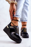 Leather sports shoes on a wedge Black Rayana