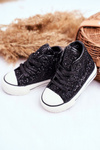 Children's Sneakers With Glitter Black Ally