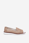 Leather perforated ballerinas with open toes S.Barski LR51-922 Gold