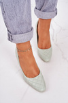 Elegant Quilted Heels Green Rosanna