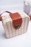 Ellisa Beige Braided String Chest Handbag