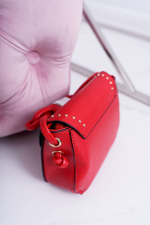 Handbag Women's Small Chest Gold Rivets Red