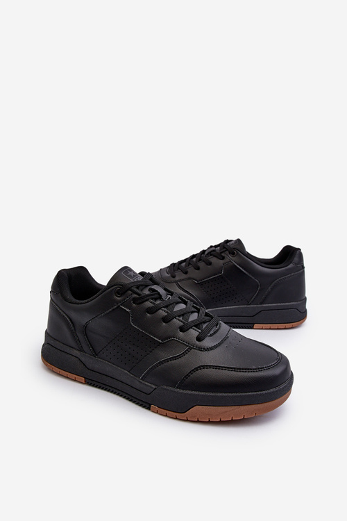 Sneakersy Eko Skórzane Męskie Czarne Radikalle 24MN20-6942