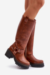 Leather Knee High Women's Boots Lewski 3432 Camel