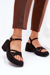 Platform And Wedge Sandals Made Of Eco Suede Black Nendal