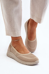Beige Platform Ballet Flats and Wedges Aviaba