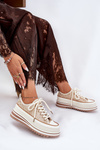 Womens Sneakers On Massive Platform S.Barski BF51-101 Beige