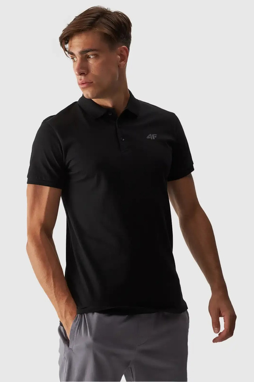 Men's Regular Polo Shirt With Logo 4F Black 4FWMM00TPTSM316-20S