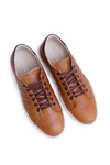 Men's Bednarek Leather Sport Shoes Flat Sole Brown Geos